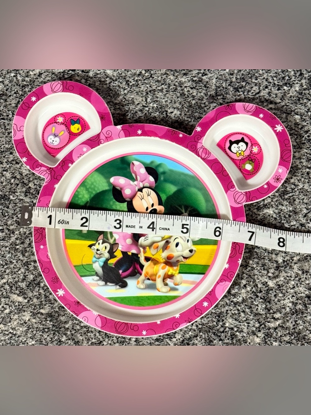 Disney Pink Minnie Mouse Kids Divided Plate